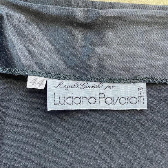 Vintage Italy Black Satin Patch Flower Cutout Pencil Knee Skirt - 8/M 🇮🇹 - Picture 6 of 9